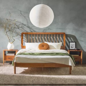 Catrece Strong Wooden Platform Mattress That includes a Spindle Headboard