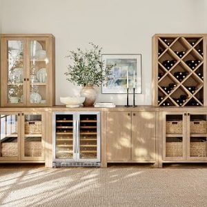 Up to date Farmhouse Assortment That includes 136″ Wine Fridge Cupboard